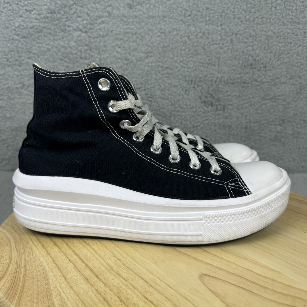 Converse Shoes Womens 10 Black Chuck Taylor All Star Move Platform Chunky Shoes